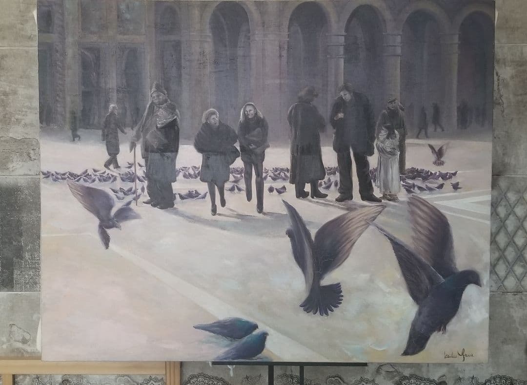 油絵　肉筆絵画　F40サイズ　「Paris」