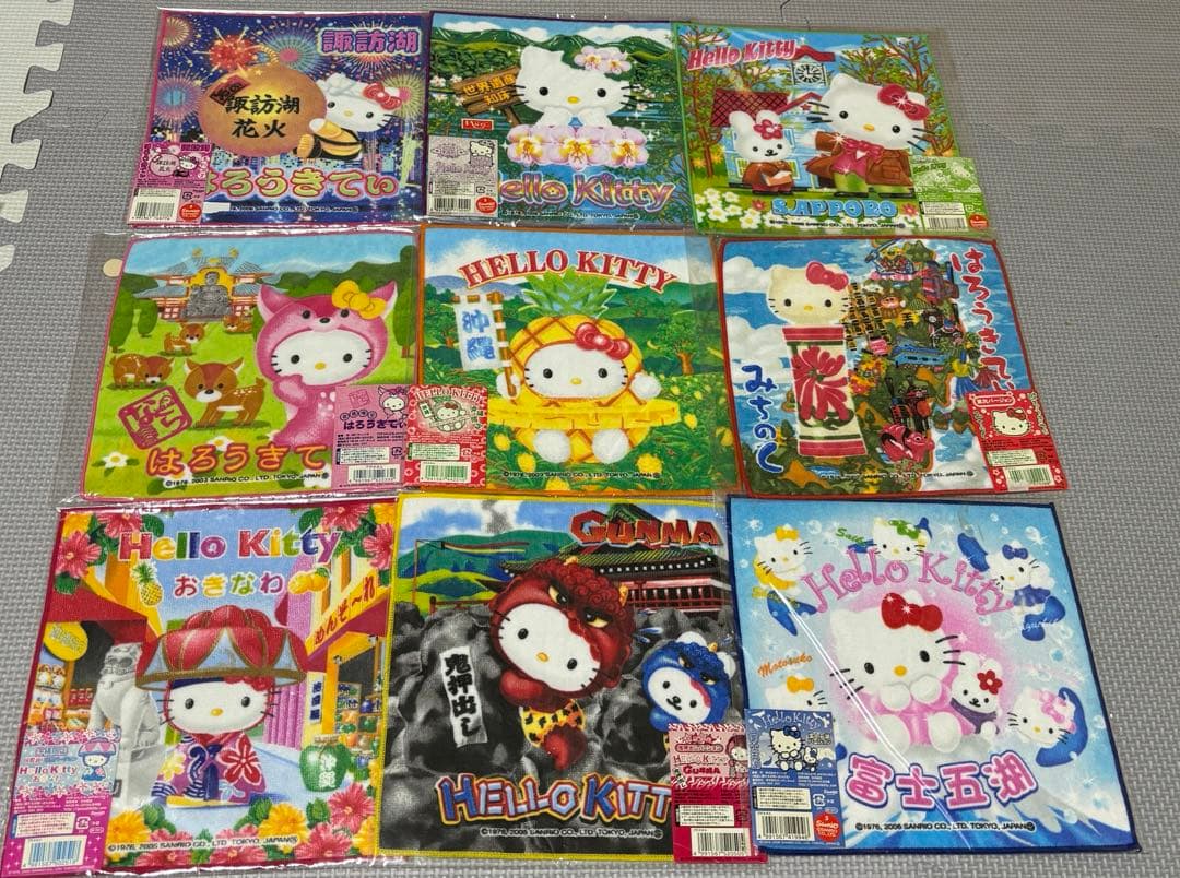 ご当地　ハローキティ タオル・ハンカチ　35枚セット まとめ売り