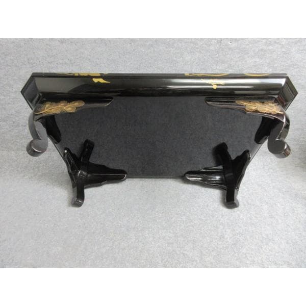 黒塗四君子高盛金蒔絵長硯蓋箱入り [B28397]