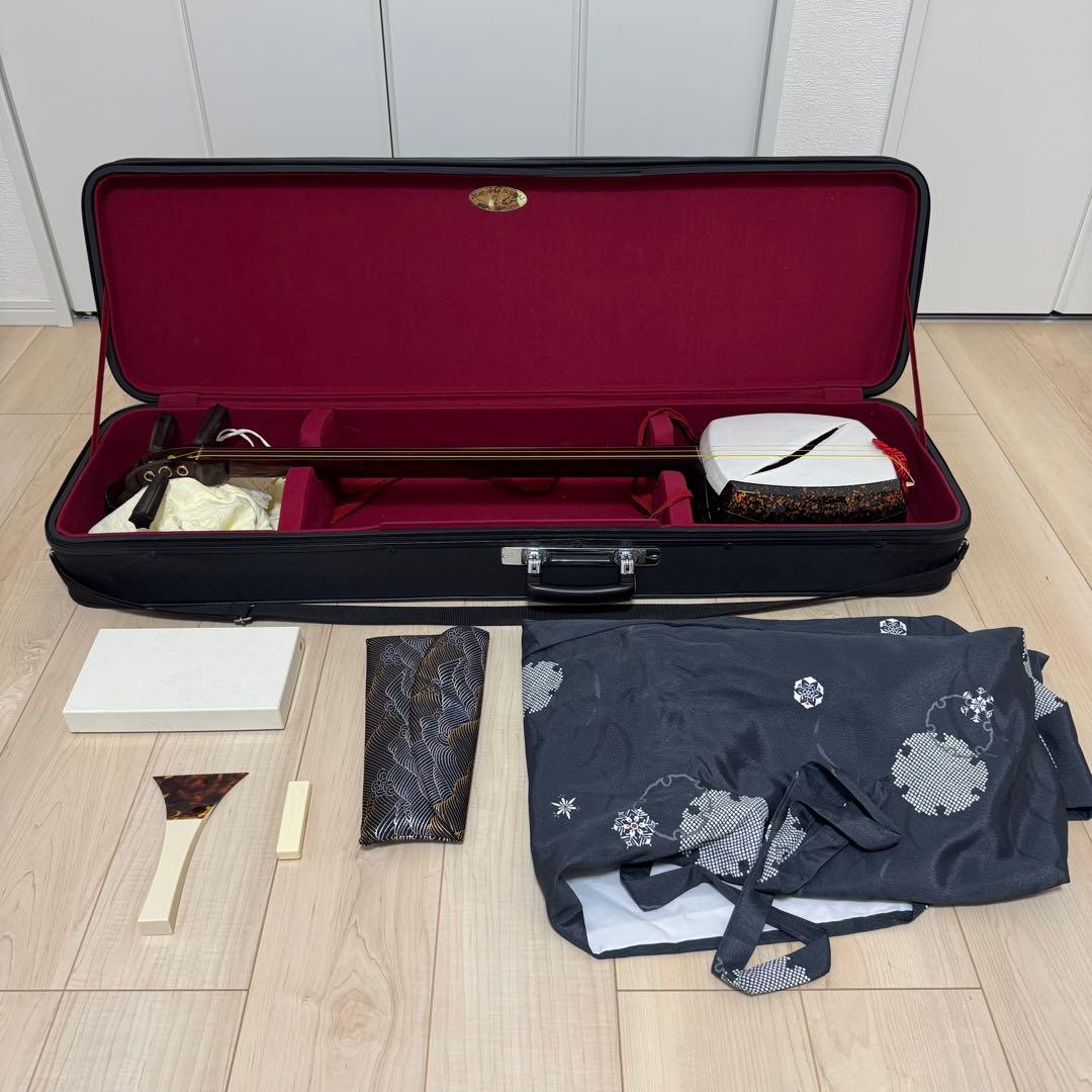 津軽三味線 子持ち綾杉　太棹