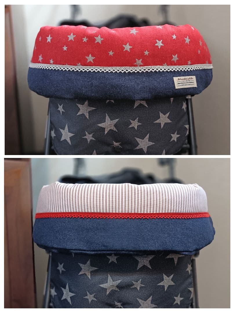 あごのせクッション コンフォーター リバーシブル 星・ヒッコリー・ブルーデニム