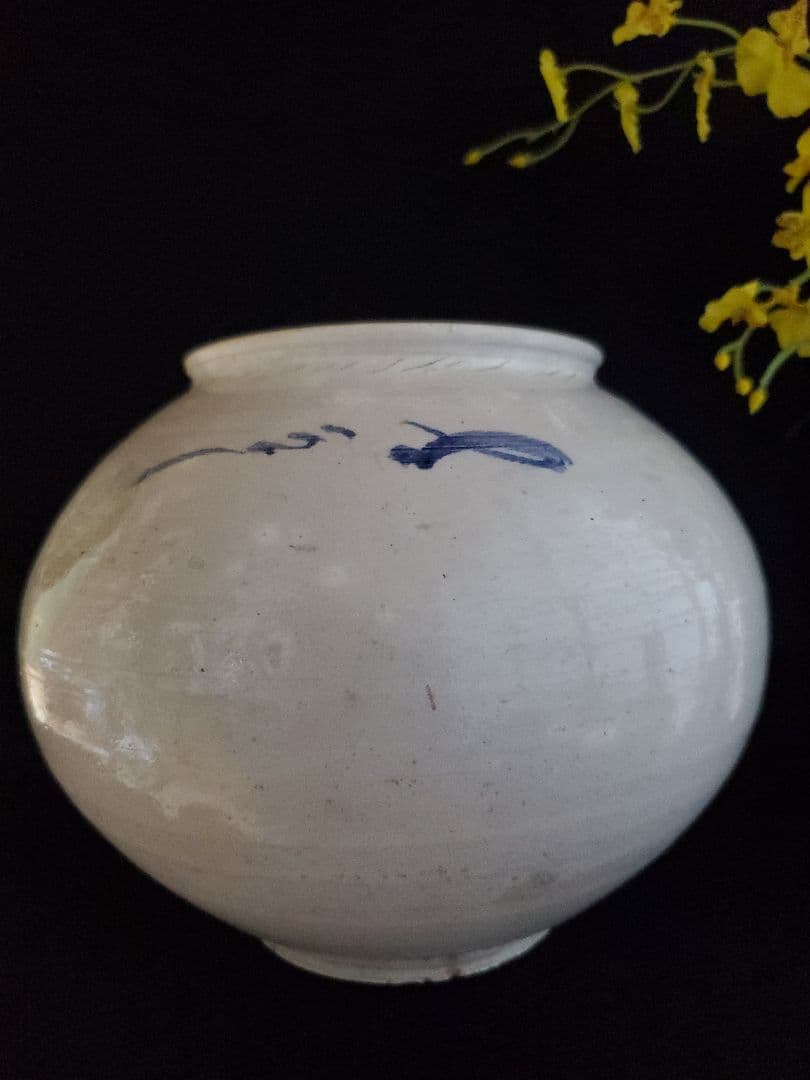 【李朝特集出品】李朝青華白磁壺- 李朝19世紀