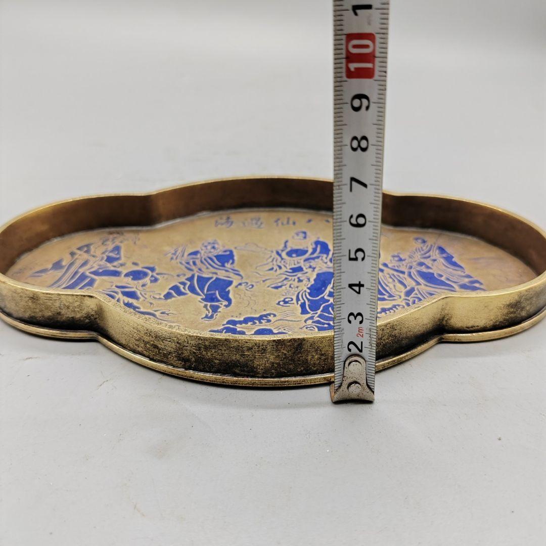 銅製 八仙過海盆 茶盤 乾泡台 茶道具 装飾品 現代工芸品 美術品 置物