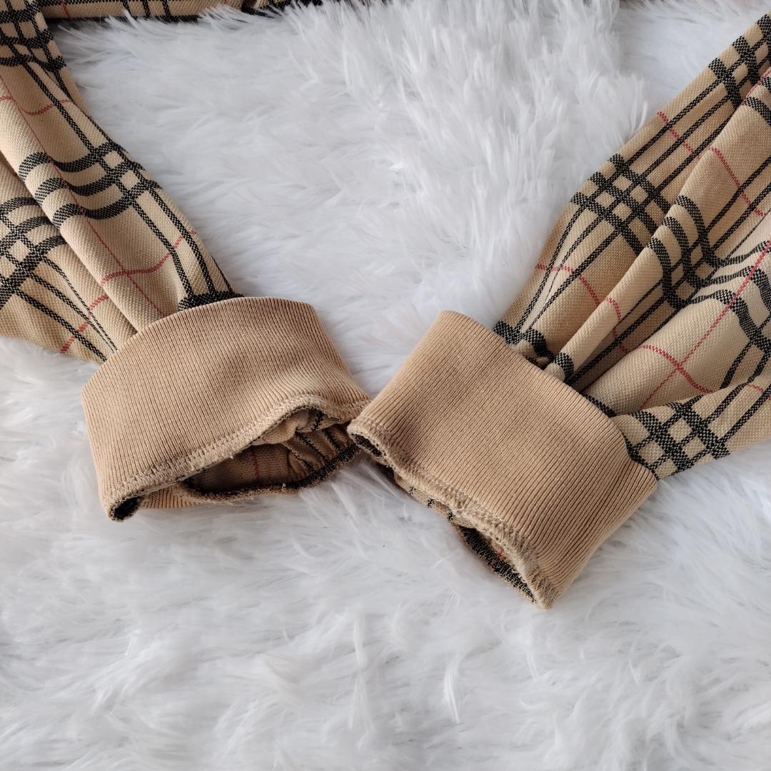 バーバリー ゴルフ ポロシャツ ノバチェック 長袖 メンズ L ベージュ ロゴ