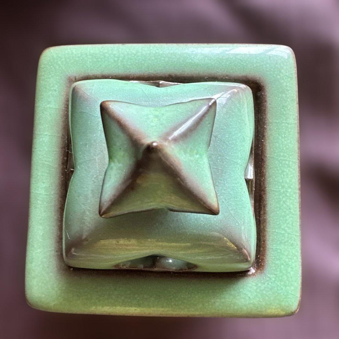 角香櫨　臥牛窯　十三代　緑釉　新品未使用品