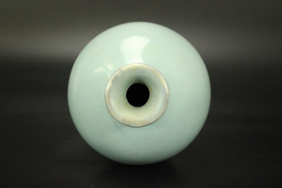 中国美術 天青釉 梅瓶 高17cm ZE216