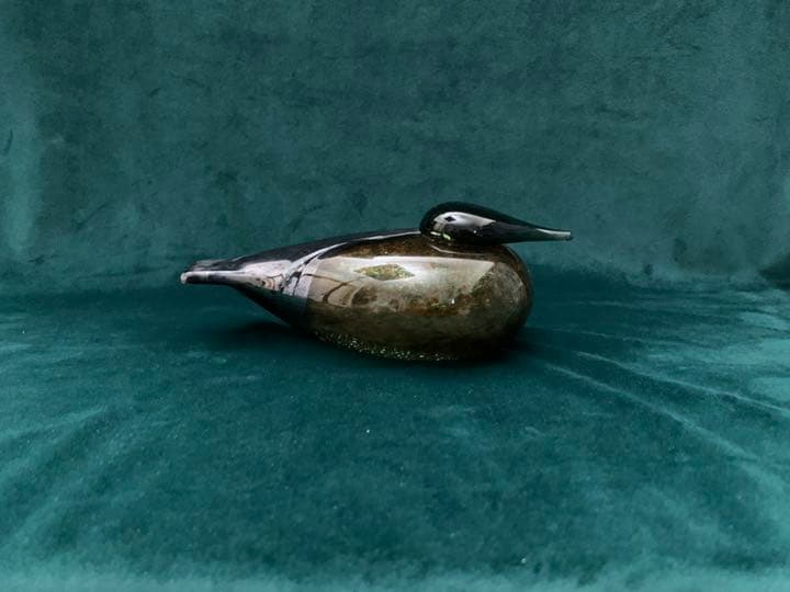 水鳥、スエーデンコスタボーダのガラス美術工芸品