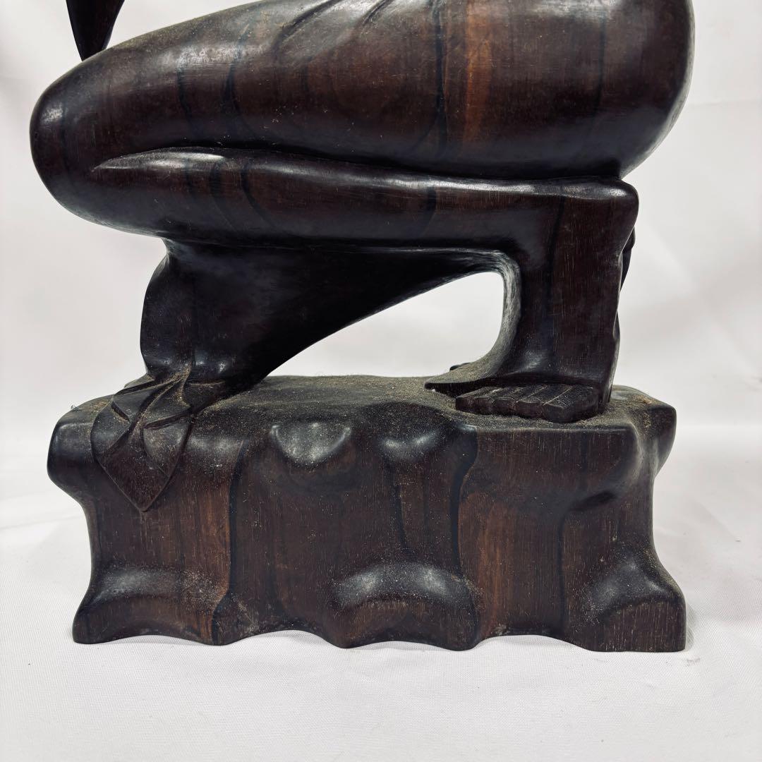 午年　木彫り 彫刻 置物 馬 女性像 セット 約60cm アンティーク オブジェ