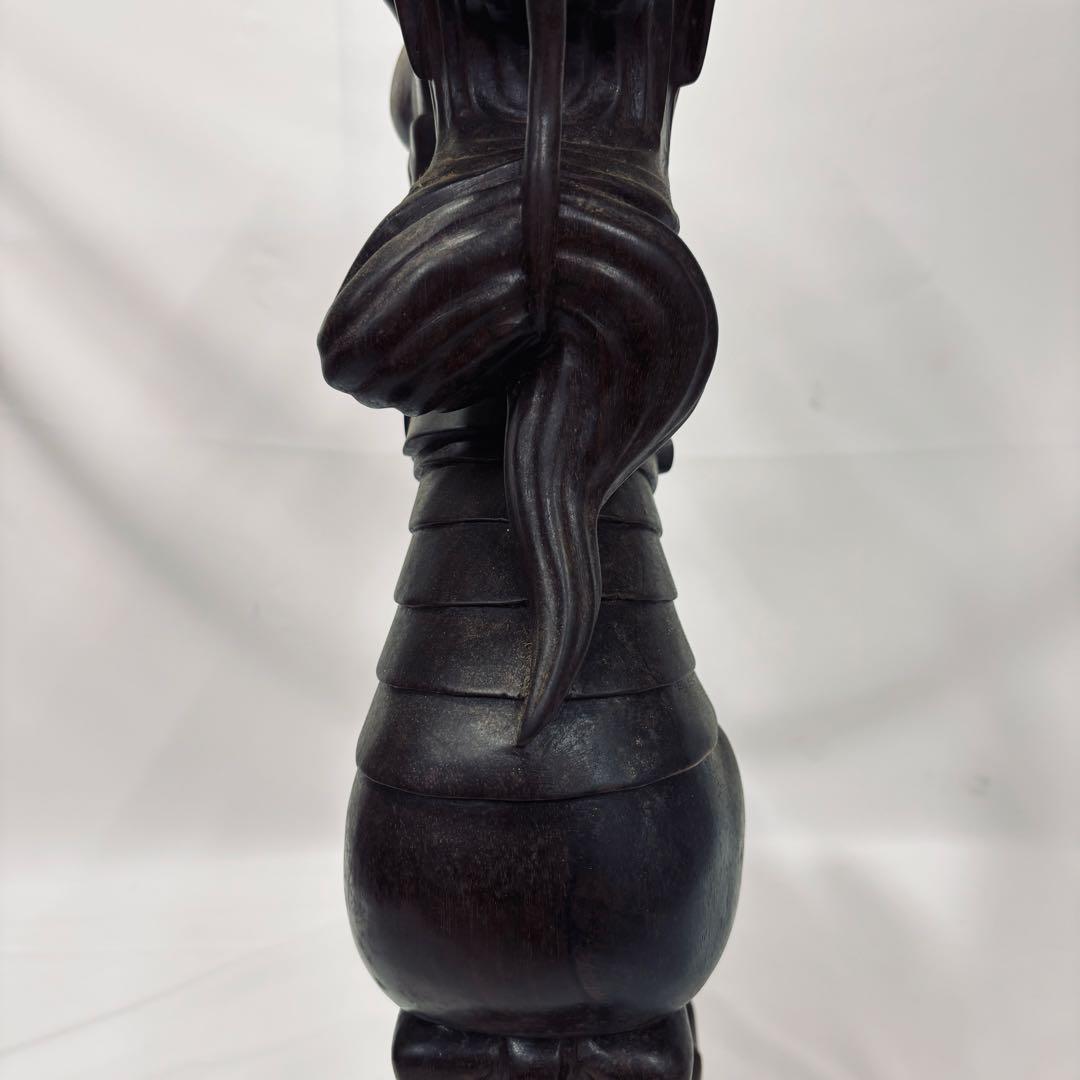 午年　木彫り 彫刻 置物 馬 女性像 セット 約60cm アンティーク オブジェ