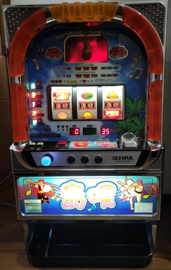 【パチスロ実機】オリンピア★『初代』島唄【オートプレイ付不要機付】４号機