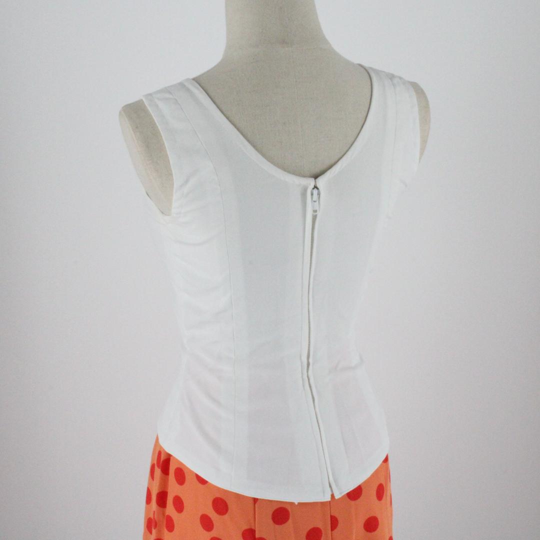 【美品 フラメンコ衣装】鮮やかオレンジ×水玉 ブラウス ファルダ 大判シージョ