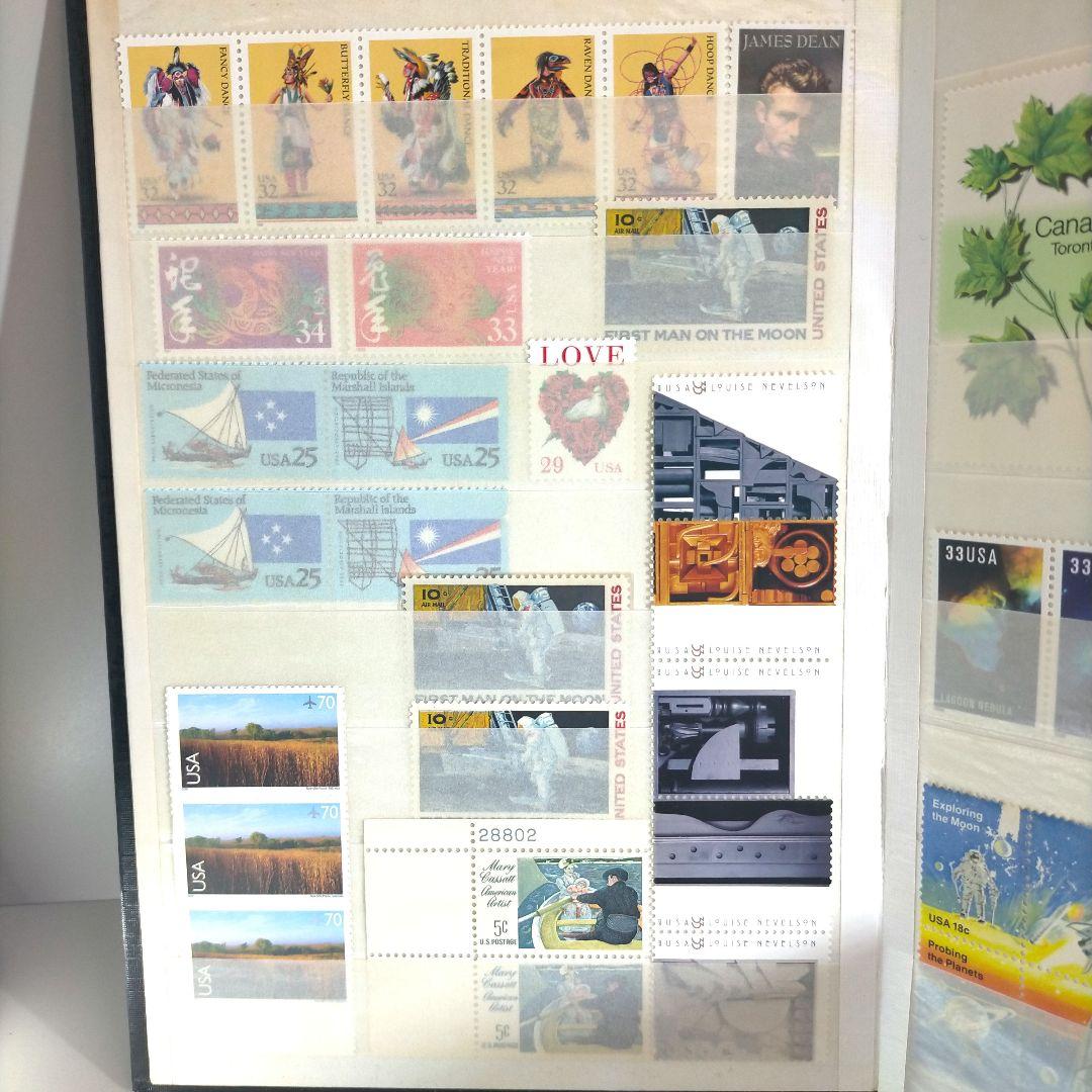 2376 外国切手 アメリカ 切手コレクションまとめ 全て未使用 大量8ページ分
