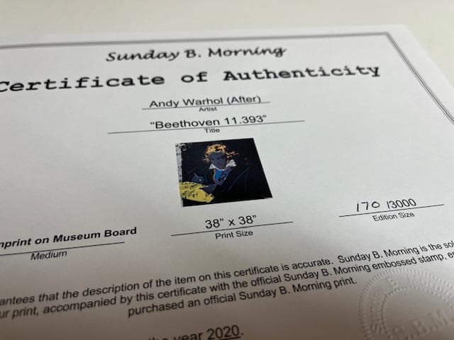 額装済/Sunday B Morning Beethoven II/ウォーホル