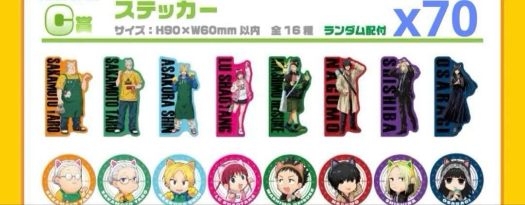 ナンジャタウン サカモトデイズ A賞 B賞 朝倉シン 南雲与市 アクキ 缶バッジ