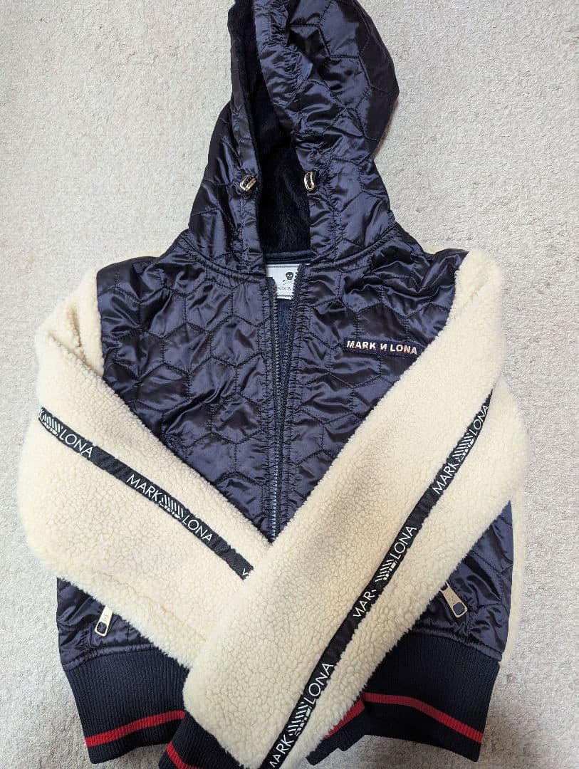 MARK & LONA フード付きジャケット ネイビー/クリーム
