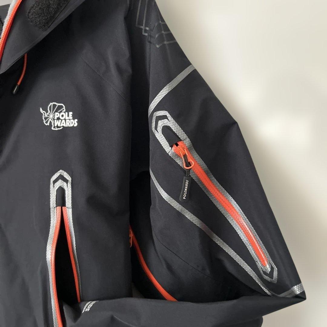POLE WARDS レインウェア上下セット　M 黒/オレンジ