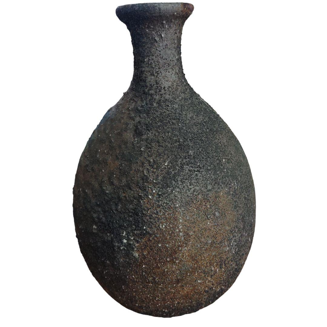 在銘　備前窯変徳利　花瓶　置物