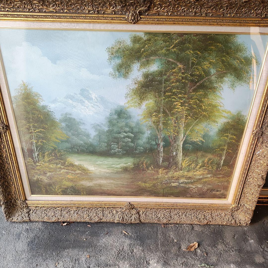 F.rhodes 風景画 油彩画 特大