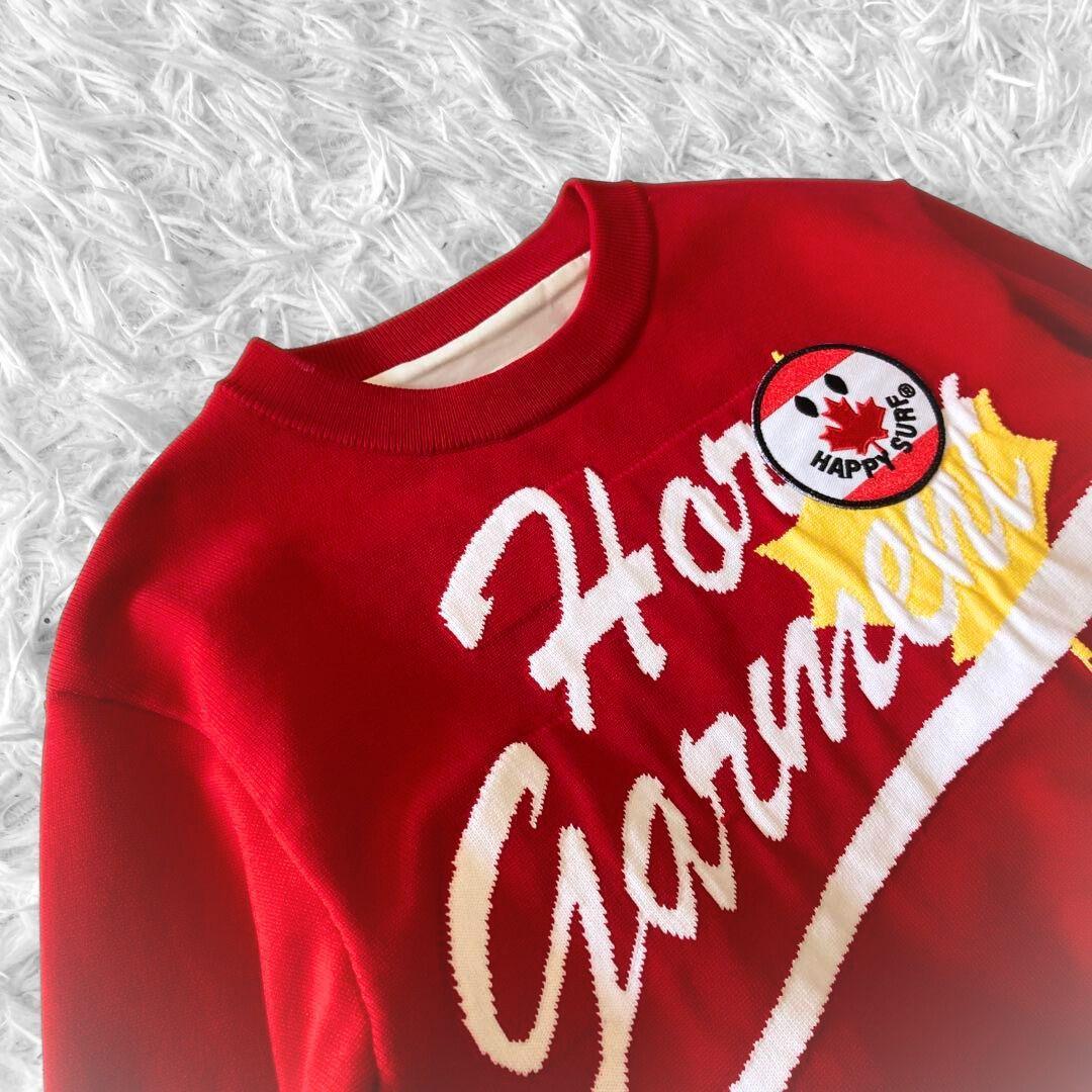 HORN GARMENT ロゴ 刺繍 HAPPY SURF プルオーバー S 赤