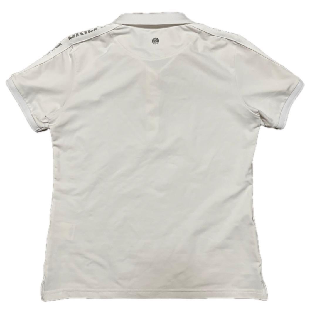 【美品】BRIEFING ブリーフィング ホワイト ポロシャツ 肩ロゴライン