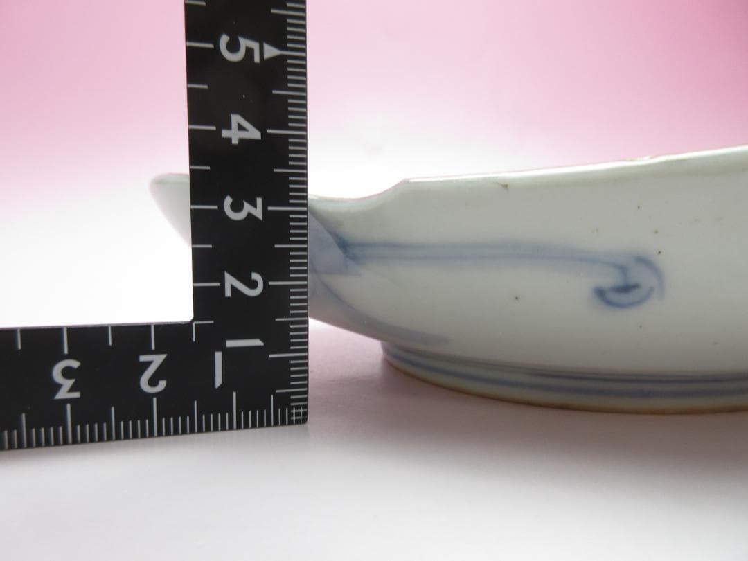 時代 色絵 菱形 蝶紋 刺身皿 向付 5客 アンティーク 古伊万里 70506