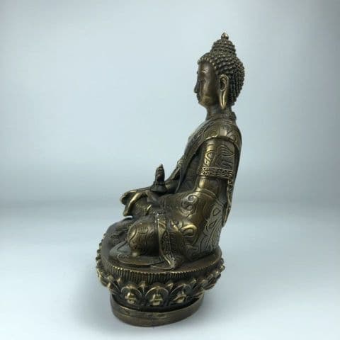 仏教美術 中国 仏像 蓮華薬師仏像 銅製 銅器