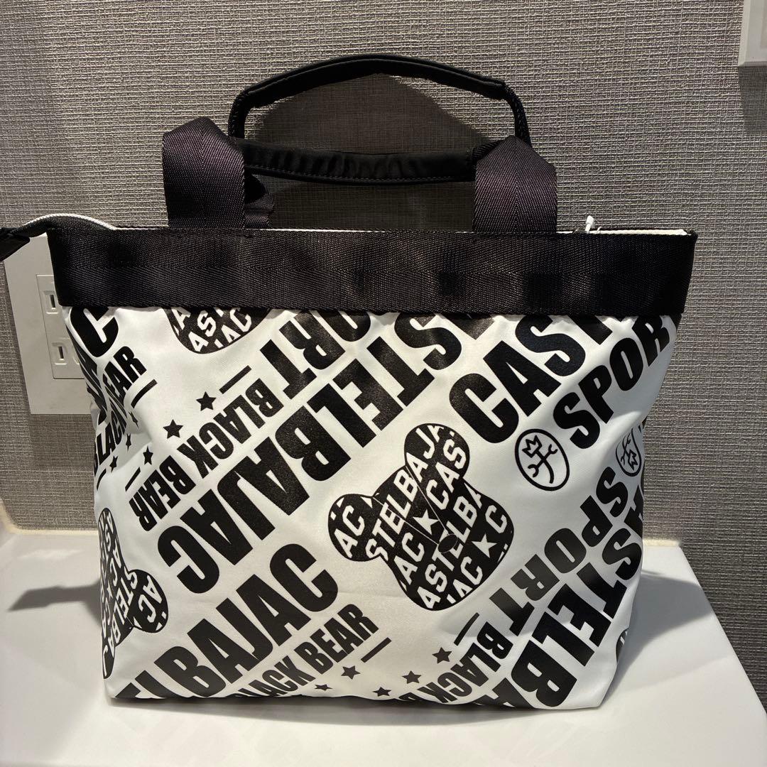 カステルバジャック ミニ トートバッグ ゴルフ BEAR総柄 ホワイト