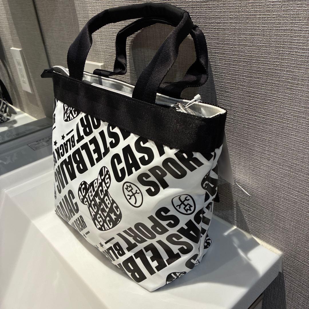 カステルバジャック ミニ トートバッグ ゴルフ BEAR総柄 ホワイト