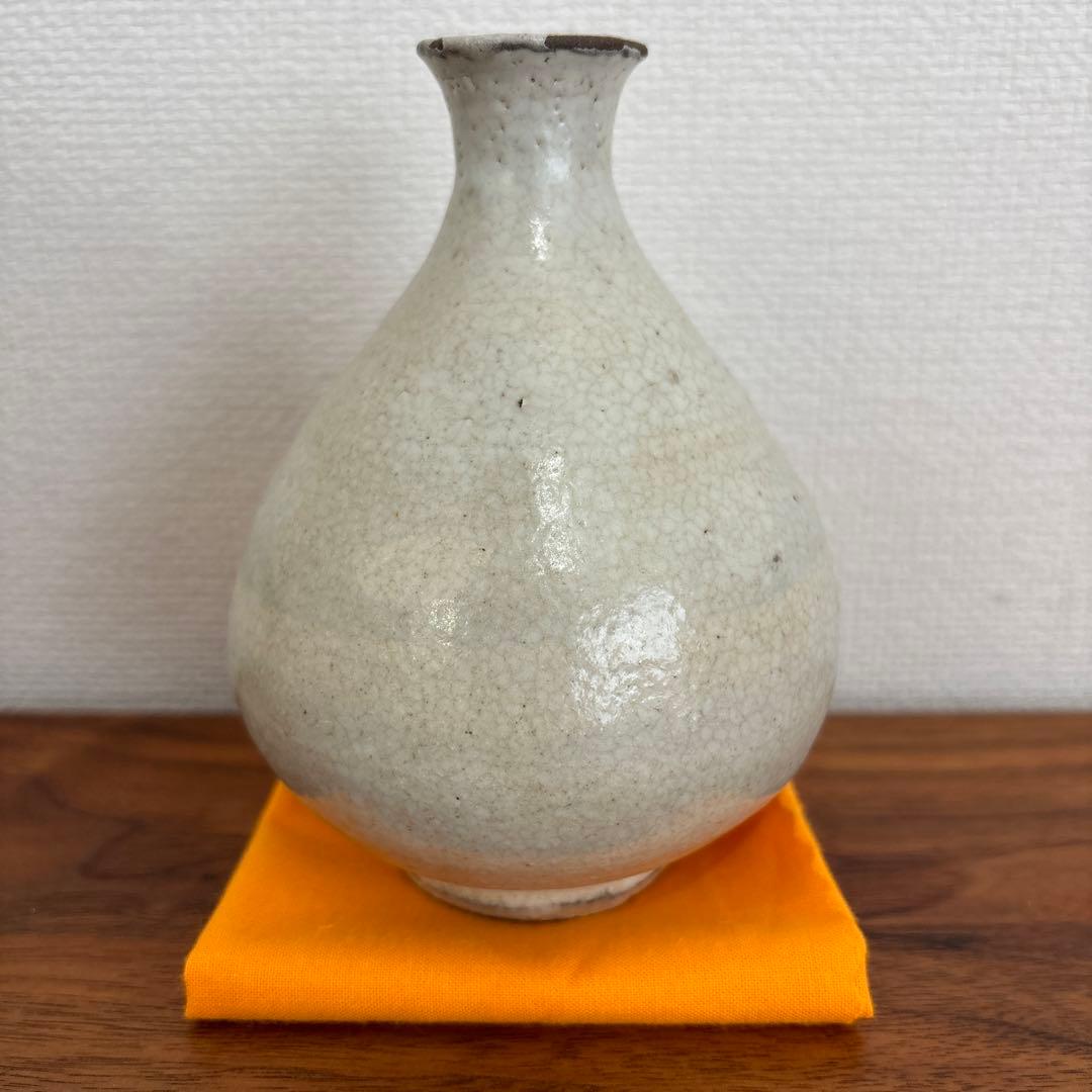 矢野直人 粉引徳利 供箱 共布 栞付き