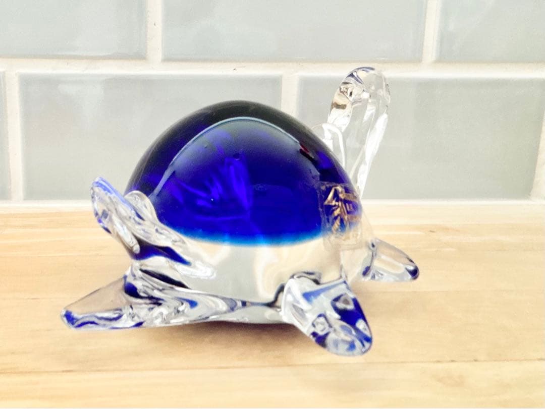ベネチア ガラス murano ムラーノ ムラノ ヴェネチアグラス 亀 ブルー