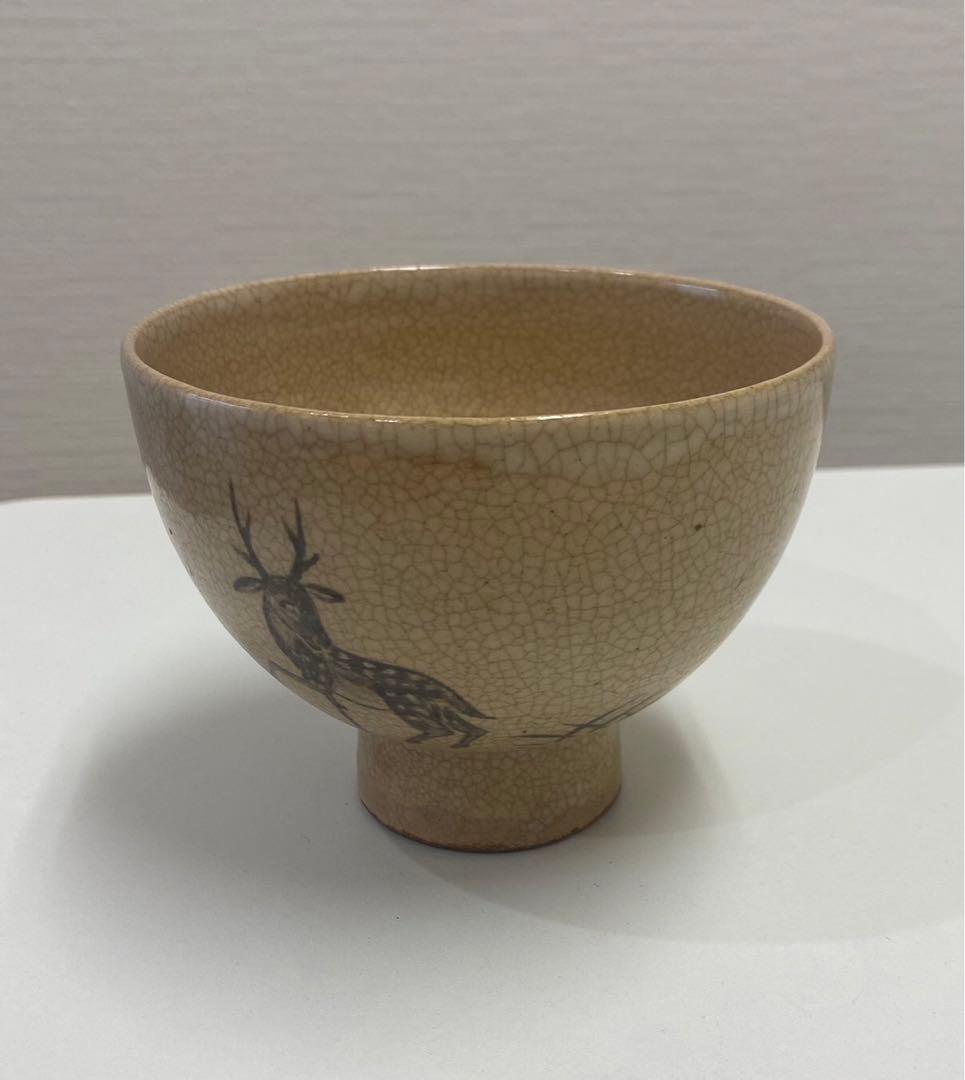 古曽部　茶碗　鹿