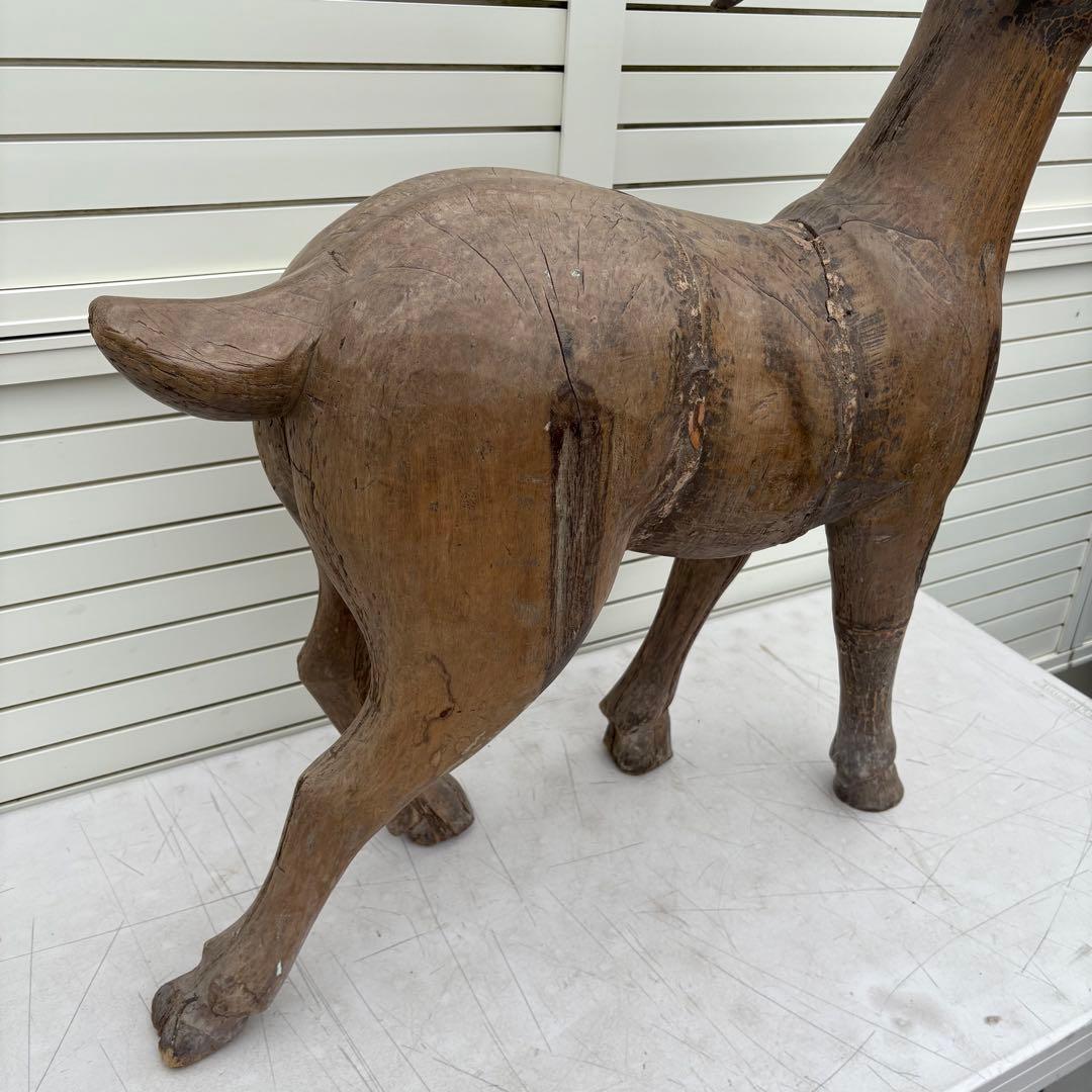 桃山時代頃 ビッグサイズ寄木鹿の置物 仏教美術
