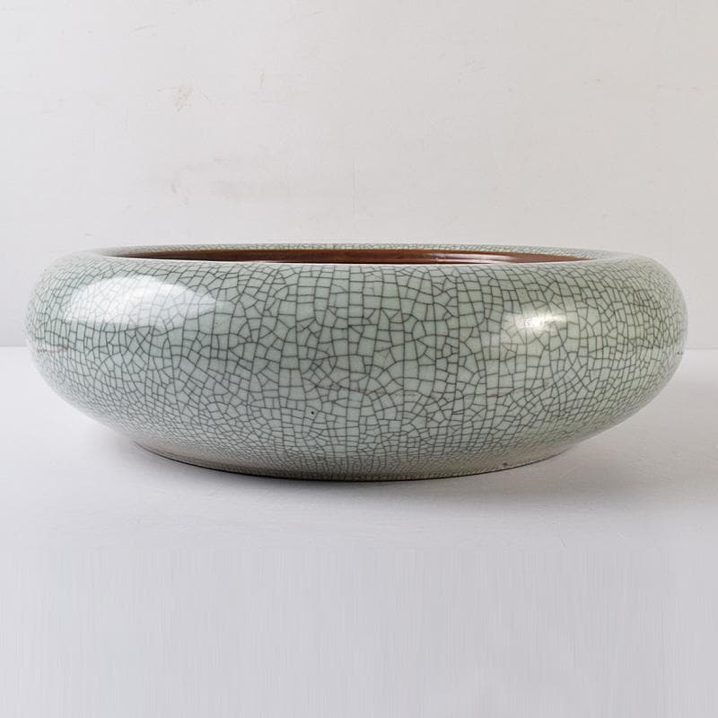 中国　官窯　金糸鉄線　氷裂文　大香炉　直径約39㎝　C　R7962B