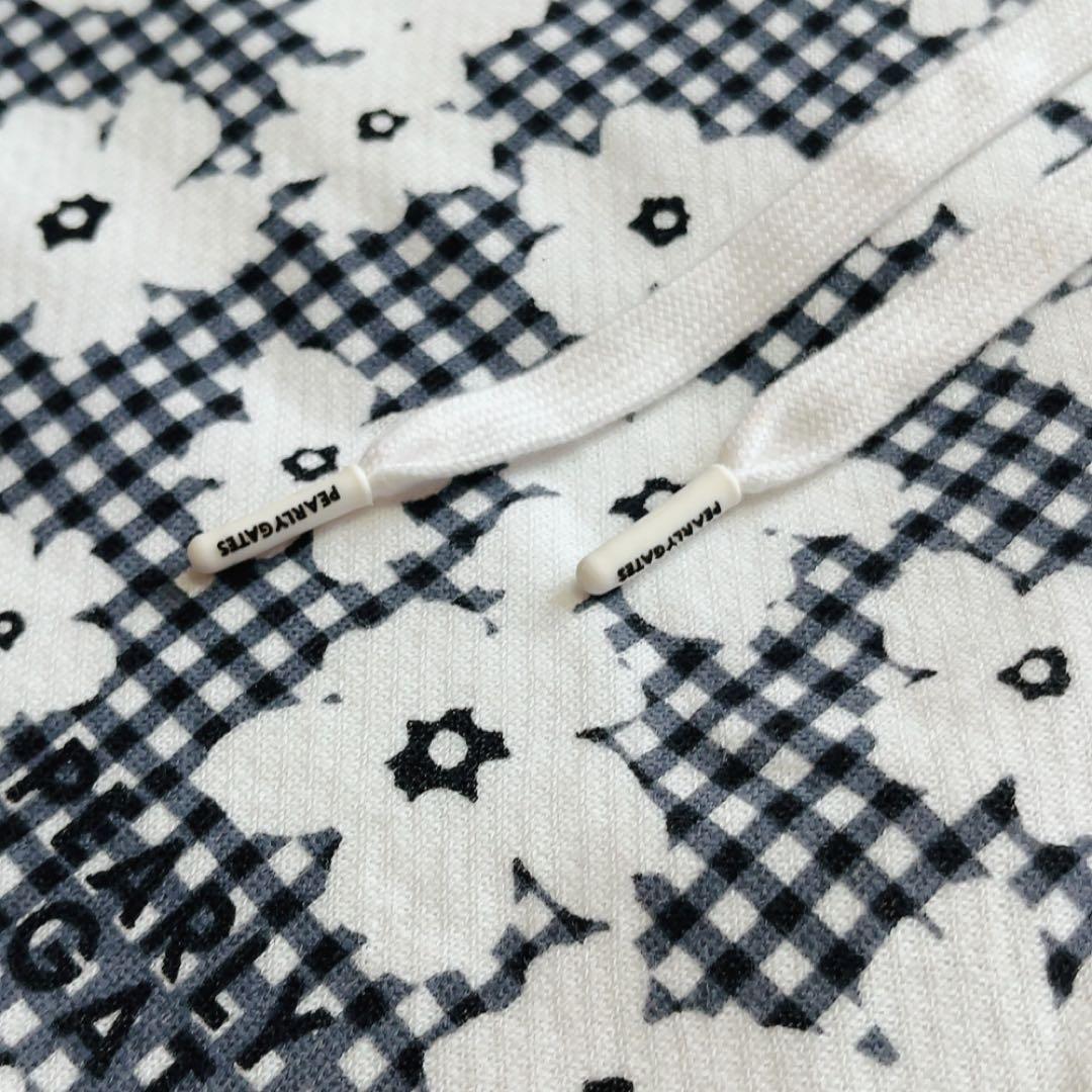 未使用級　パーリーゲイツ セットアップ　パーカー　スカート　チェック　花柄　裏毛