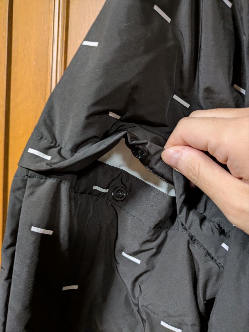 (美品) サイコバニー 2WAYダウンブルゾン 黒×白 総柄 袖着脱可