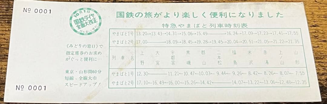 【レア】上野・山形間電化完成記念乗車券