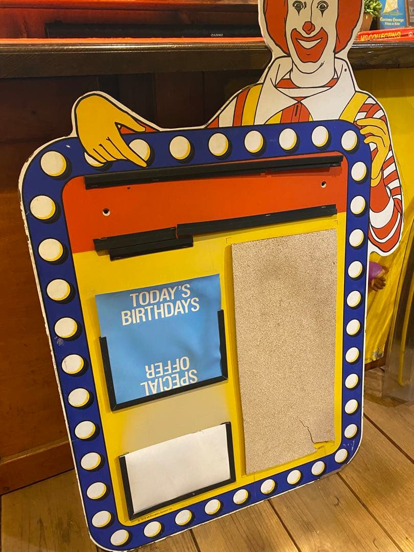 マクドナルド　看板　大型ボード　ヴィンテージ　激レア　ロナルド