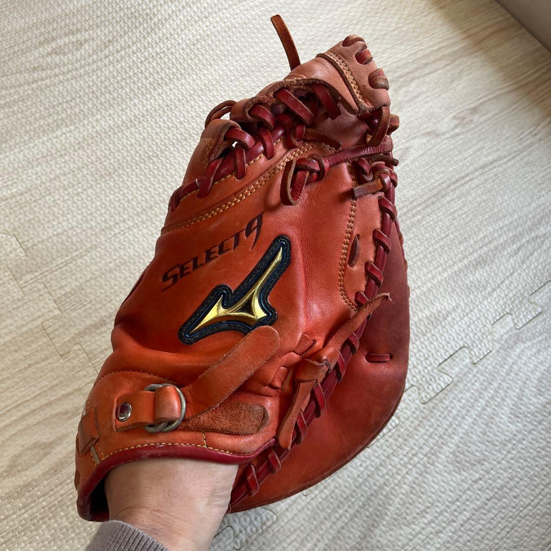 Mizuno Select 9 軟式グローブ キャッチャーミット　オレンジ