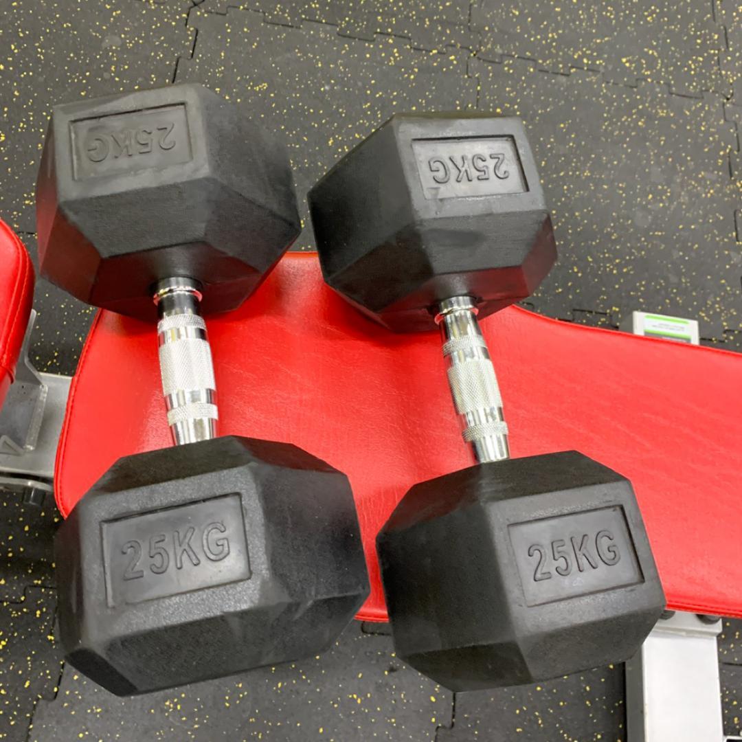 ラバー ヘックス ダンベル 27.5kg × 2個 セット