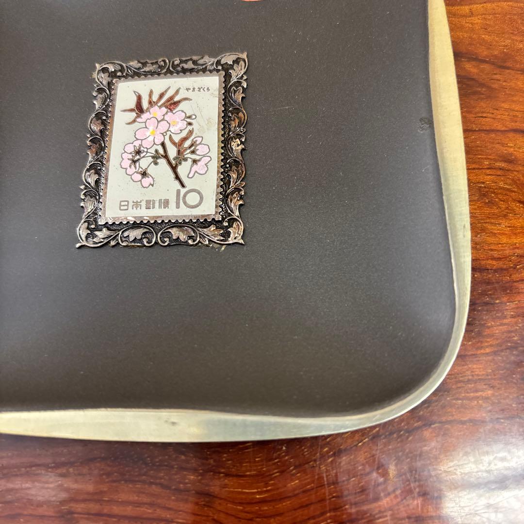 日本万国博覧会記念　花柄 陶器プレート 約12.5㎝　　　o0110