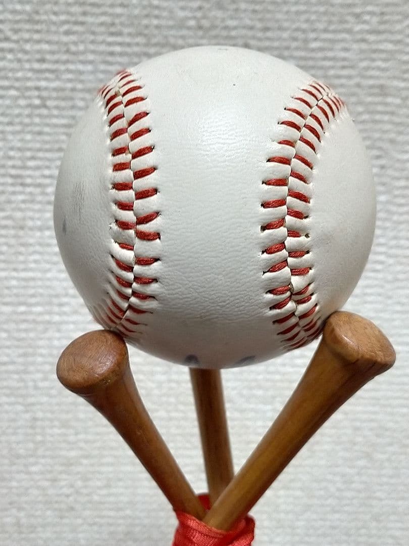 長嶋茂雄 サイン入り野球ボール 木製スタンド付き　50年位前の物