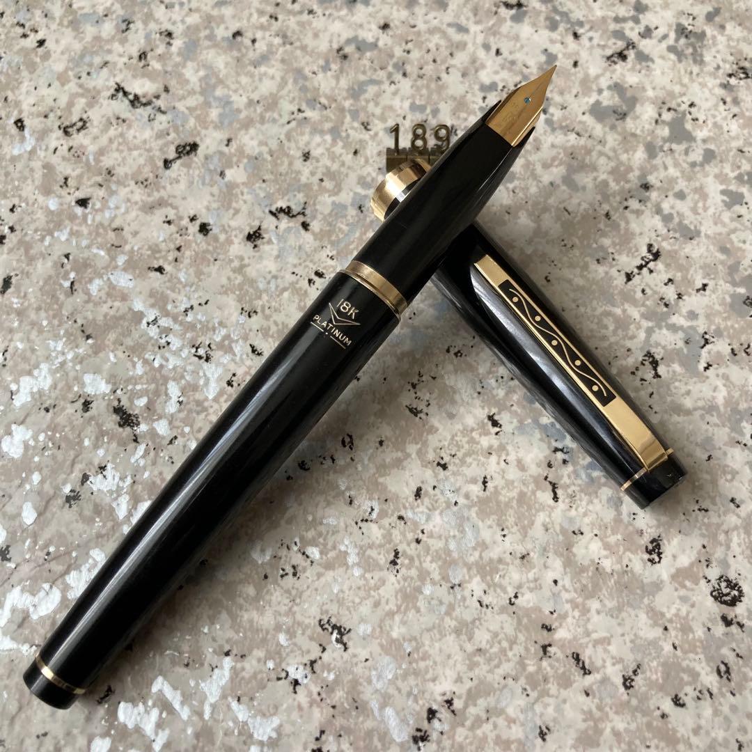 #189 オーバーホール済み 万年筆 プラチナ PLATINUM ロング18k