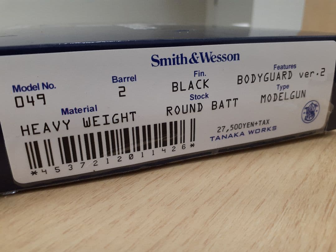タナカワークス 発火モデルガン S&W M49 ボディーガード 2in Ver2