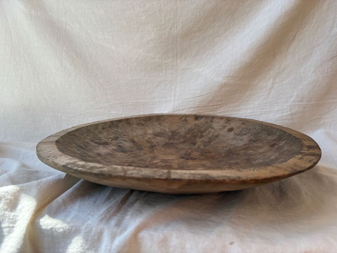古道具　木皿　繭皿　枯れた皿