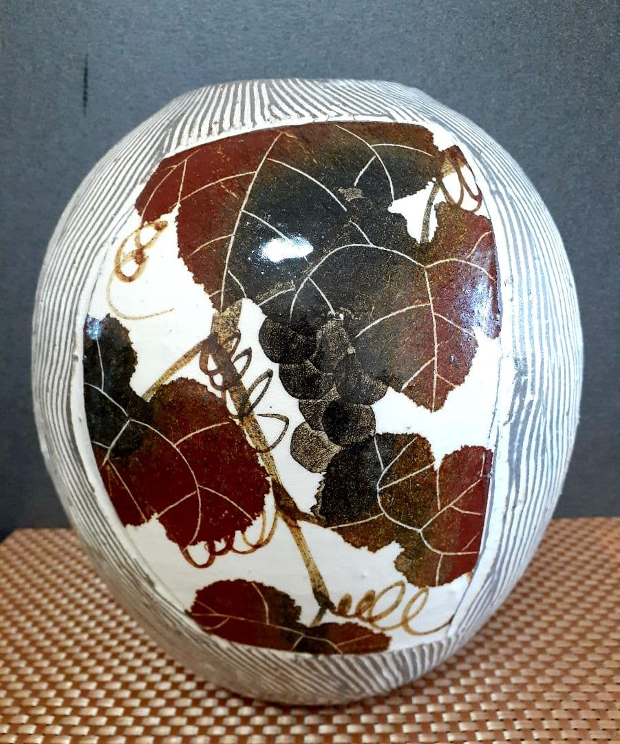 『新鋭作家　旬の作家』　【島田猛】作　ぶどう文様　大壺　共箱