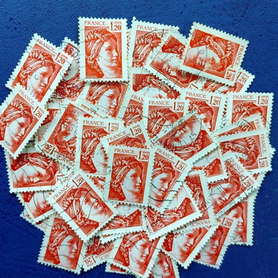 ★42外国切手　フランス　サビーヌ　使用済み４８枚