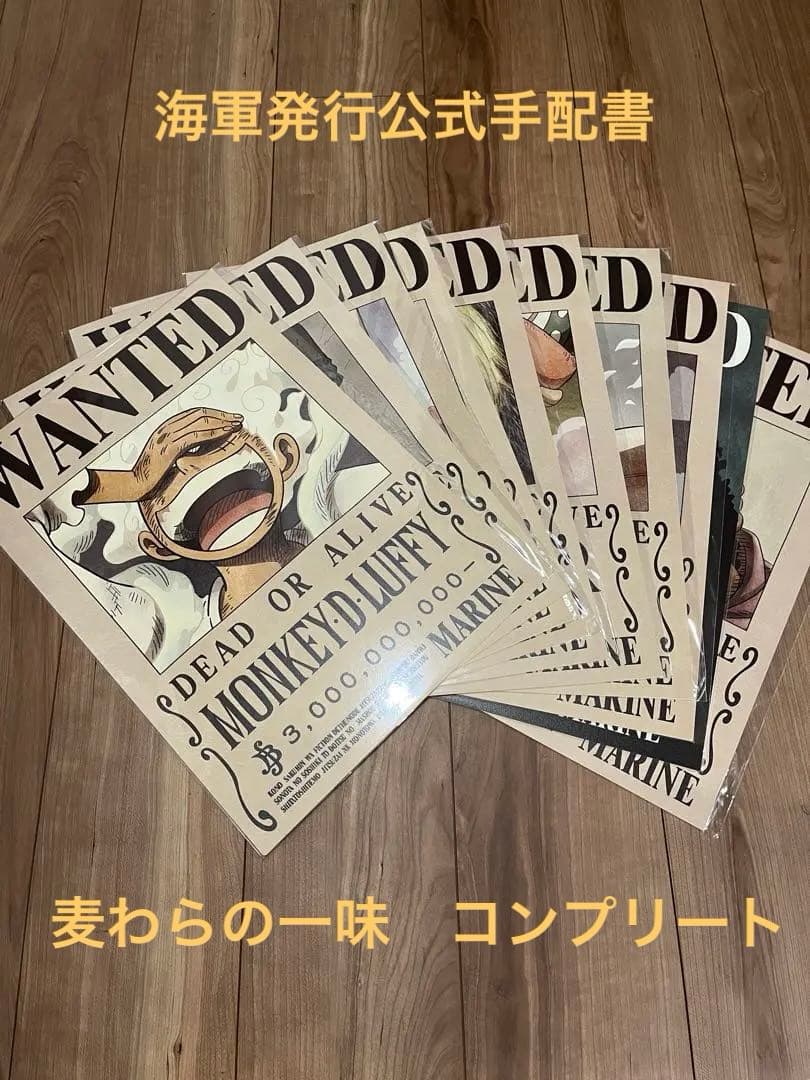 【新品最新】ワンピース 海軍発行公式手配書 麦わらの一味 ポスター A３