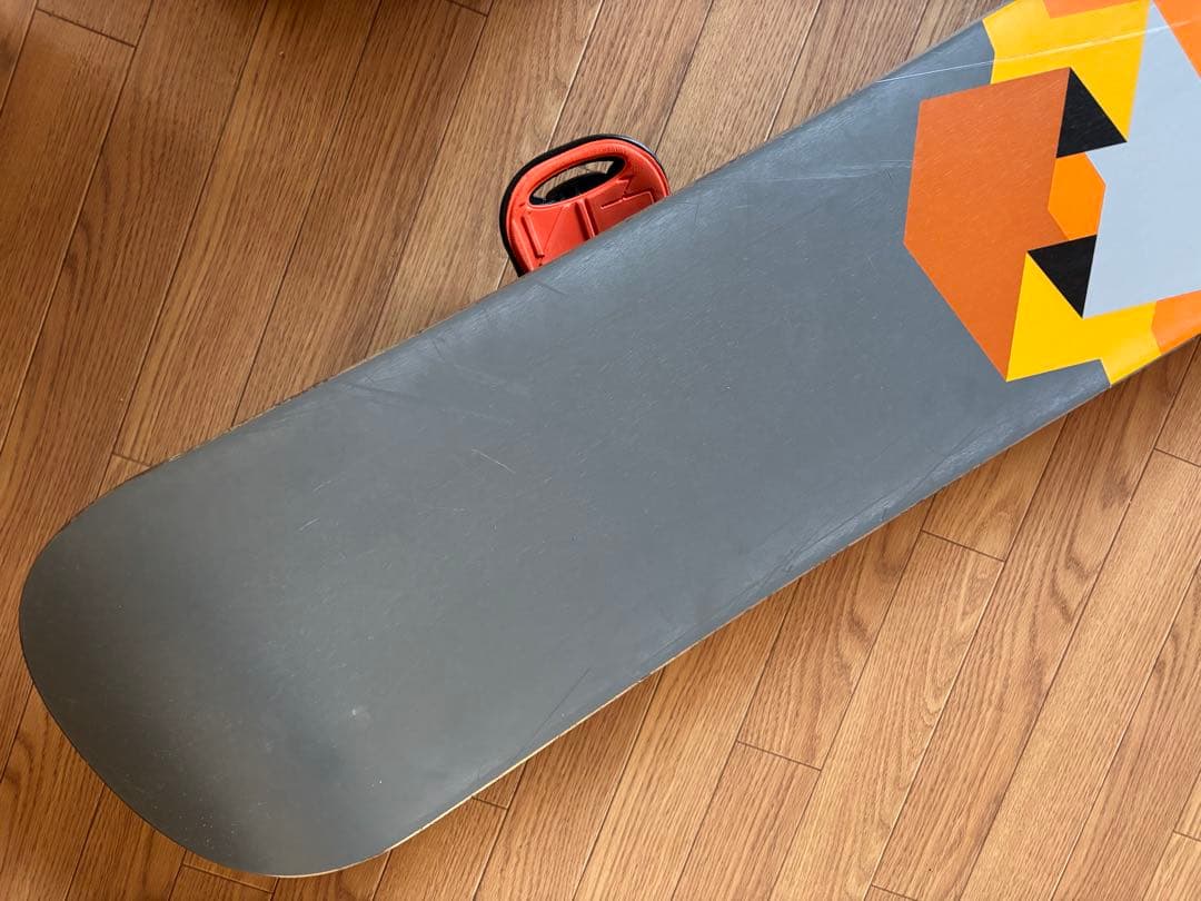 BURTONオレンジ グレー スノーボード ビンディング付き