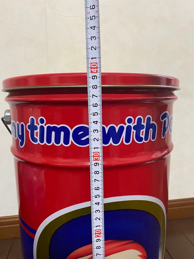 ペコちゃん　レトロ金属バケツ 蓋付き