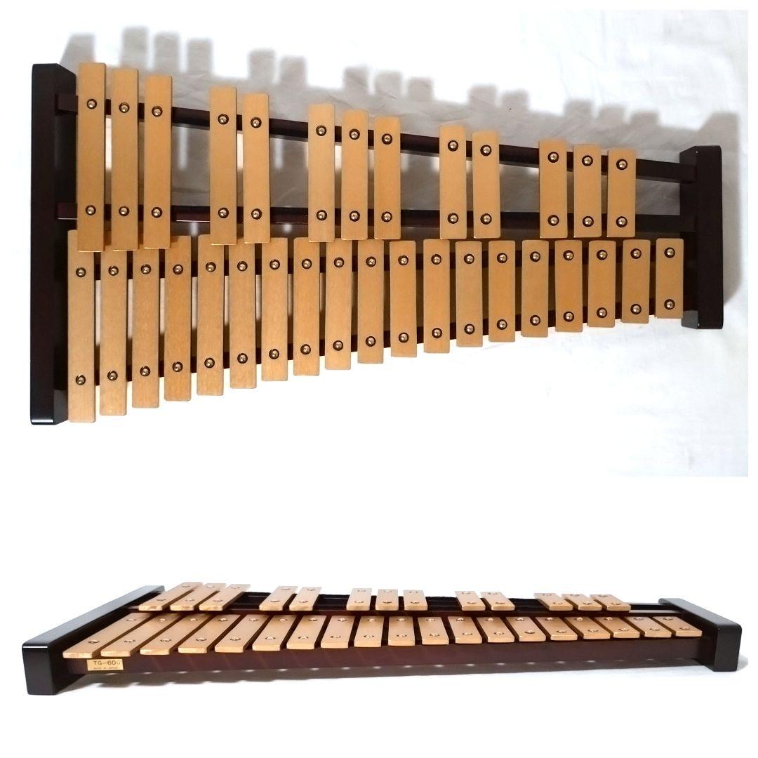 希少　YAMAHA　グロッケン　ゴールド　卓上鉄琴　32音　ハードケース付き